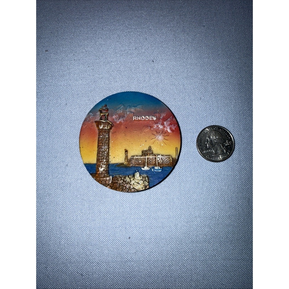 Greece Rhodes Tourist Travel Souvenir Heart Shape 3D Resin Fridge Magnet Craft